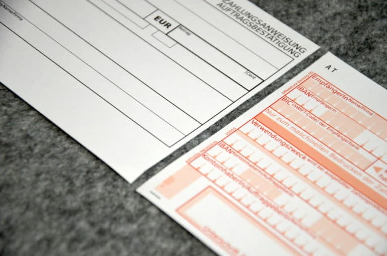 Zahlungsanweisung Österreich mit Perforation, Zahlscheine bestellen